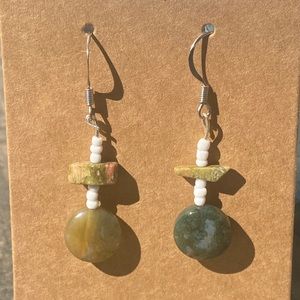 Handmade stone earrings.